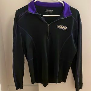 Black Columbia Golf JMU Pullover with Purple Embroidery Size Medium